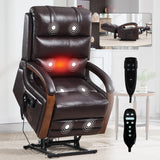 Power Lift Recliner Chair Faux Leather Massage Heat - Omega Lifestyles