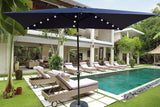 Rectangular 10x6.5 Ft Solar LED Lighted Patio Umbrella