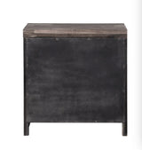 Rustic Dark Brown Synthetic Wood Nightstand With Drawers - Omega Lifestyles