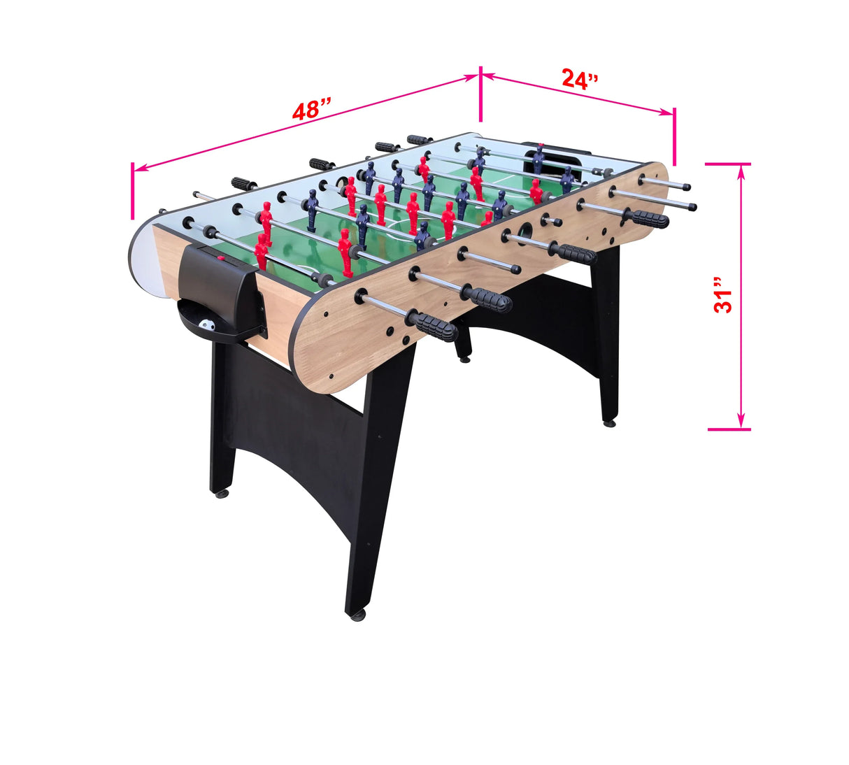4-Foot Wood MDF Steel Foosball Table with Balls - Omega Lifestyles