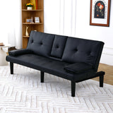 67-Inch Foldable PVC Sofa Bed With Cup Holder - Omega Lifestyles