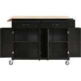 Kitchen Island Cart With Solid Wood Top And Storage - Omega Lifestyles