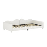Twin Upholstered Sherpa Fabric Daybed With Cloud Backrest - Omega Lifestyles