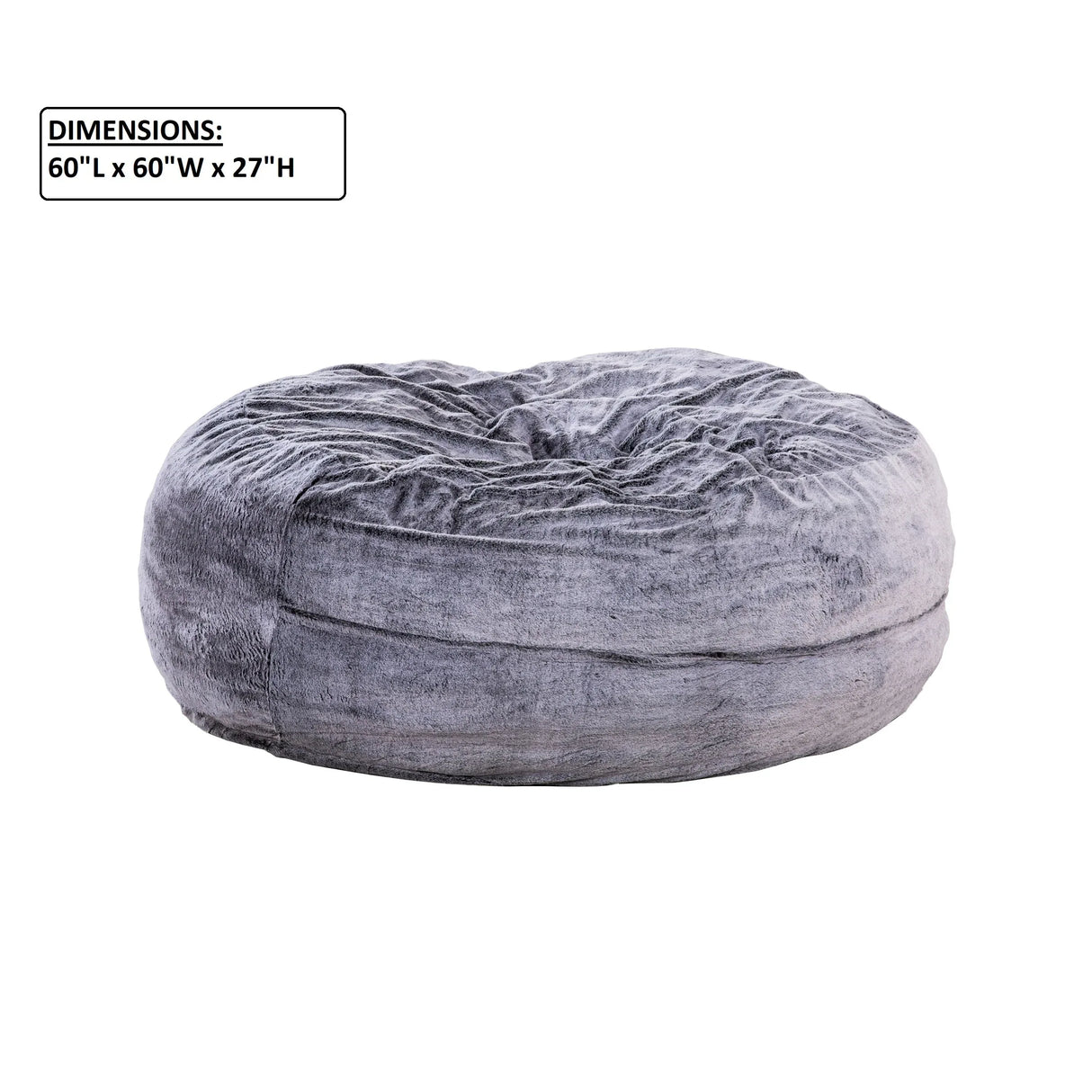 Soft Faux Fur Memory Foam 60-Inch Bean Bag Chair - Omega Lifestyles