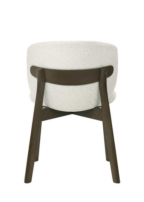 Contemporary Padded Gray Chenille Walnut Side Chair Set - Omega Lifestyles