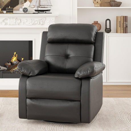 Small Space Swivel Rocker Recliner Chair With Metal Frame - Omega Lifestyles