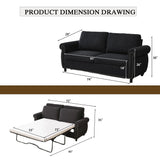 Modern Linen Convertible Sleeper Sofa Bed With Memory Mattress - Omega Lifestyles