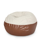 Faux Leather Foam Filled Rounded Maxi Bean Bag Chair - Omega Lifestyles