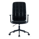 Antique Black PU Leather Adjustable Swivel Office Chair - Omega Lifestyles