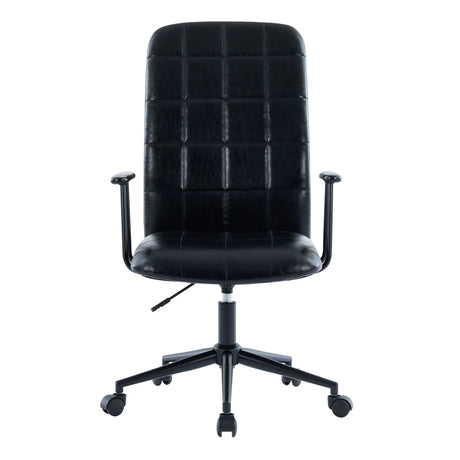 Antique Black PU Leather Adjustable Swivel Office Chair - Omega Lifestyles
