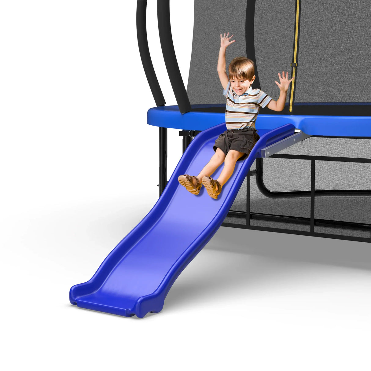 Blue Plastic Trampoline Slide Attachment For 8–16FT Trampolines - Omega Lifestyles