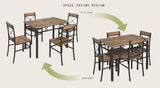 Compact Industrial MDF Metal Dining Table Set for 4 - Omega Lifestyles