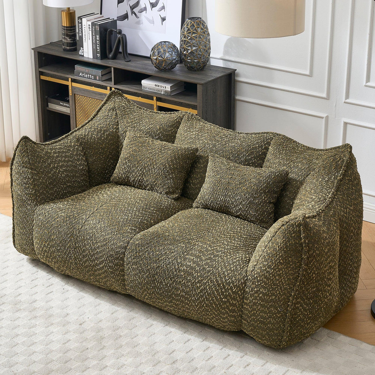Dual Chenille Bean Bag Chair With High Resilience Foam Core - Omega Lifestyles