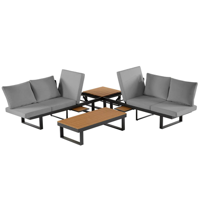 Adjustable Reclining Outdoor Sectional Patio Furniture Set - Omega Lifestyles
