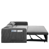 Velvet Convertible Pull-Out Sofa Bed With Pillows - Omega Lifestyles