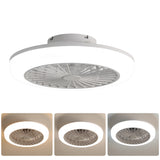 18-Inch Bladeless Enclosed Ceiling Fan With Light Remote