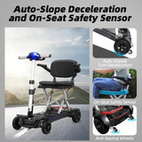 Portable Foldable 4-Wheel Mobility Scooter With Battery - Omega Lifestyles