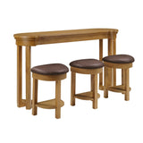 4-Piece Solid Wood Bar Table Set With Padded Stools - Omega Lifestyles