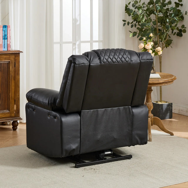 Medium-Firm Remote-Controlled Heating Massage Recliner PU Leather - Omega Lifestyles