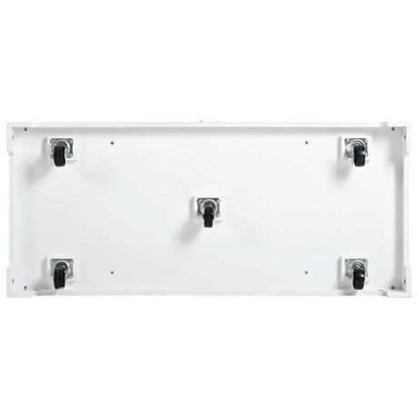 Fluted Rubber Wood Kitchen Island With Tilt-Out Trash Can - Omega Lifestyles