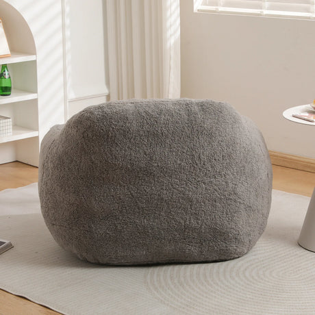 Memory Foam Teddy Fabric Bean Bag Chair With Armrests - Omega Lifestyles