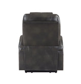 Gunmetal Faux Leather Power Lift Massage Recliner - Omega Lifestyles