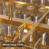 54-Inch Gold Smoke Glass 12-Light Modern Chandelier - Omega Lifestyles