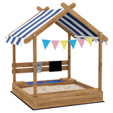 Wooden Outdoor Sandbox With Weather-Resistant Canopy - Omega Lifestyles