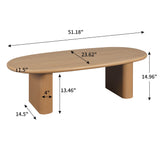 Tapered MDF Natural Wood Rounded Edge Coffee Table - Sleep Galleria
