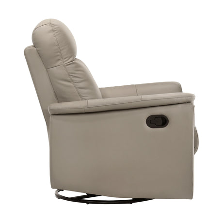 Latte Genuine Leather Swivel Glider Reclining Chair - Omega Lifestyles