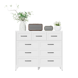 9-Drawer White Metal Tall Dresser With Smooth Drawers - Omega Lifestyles