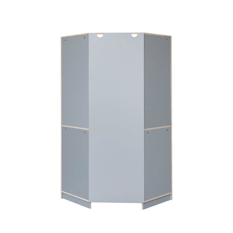 Polygon Corner Space-Saving Gray Particle Board Wardrobe - Omega Lifestyles