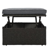 Outdoor Gray Rattan Wicker Patio Daybed With Canopy - Omega Lifestyles