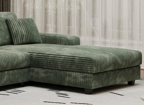 Modern Corduroy Fabric Green Double Lounge Sofa - Omega Lifestyles