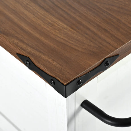 Farmhouse Kitchen Island Cart With Power Outlet - Omega Lifestyles