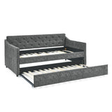 Twin Upholstered Tufted Daybed With Trundle - Omega Lifestyles