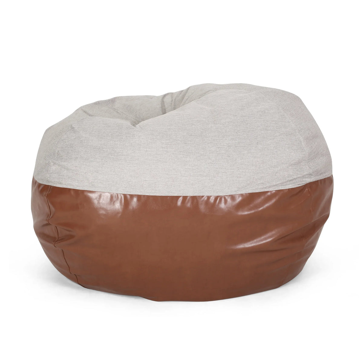 5-Foot Faux Leather Rounded Foam Filled Bean Bag Chair - Omega Lifestyles