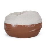 5-Foot Faux Leather Rounded Foam Filled Bean Bag Chair - Omega Lifestyles