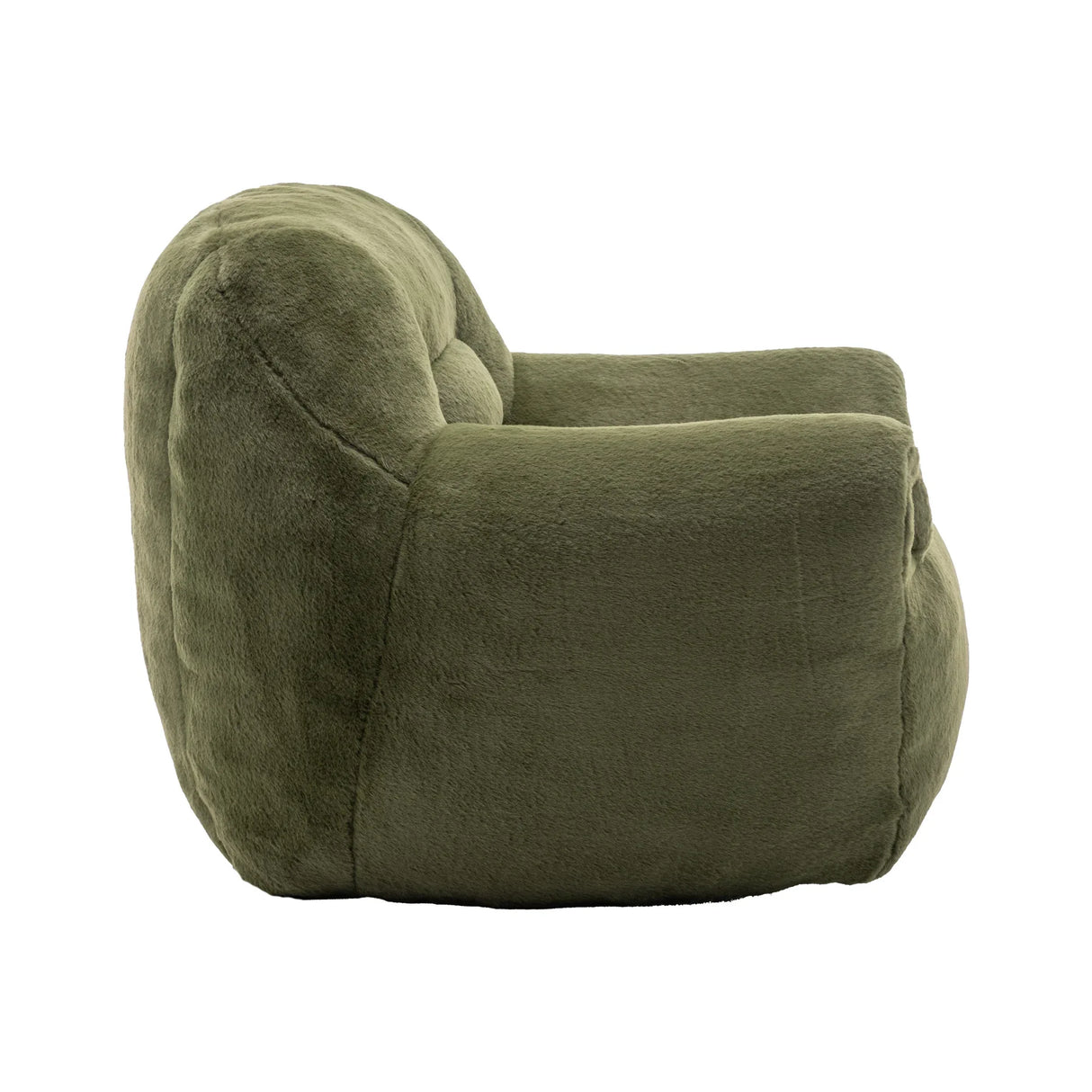 Faux Fur Comfy Bean Bag Chair With Back Support Green - Omega Lifestyles