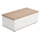 Modern Walnut White Lift Top Coffee Table With Drawers - Sleep Galleria