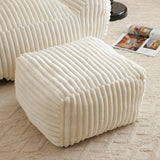 Giant Corduroy Bean Bag Chair With Armrests Footstool - Omega Lifestyles