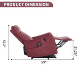 Red Faux Leather Power Lift Recliner Chair With Massage - Omega Lifestyles
