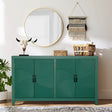 Vintage Green Accent MDF Cabinet With 4 Doors - Sleep Galleria