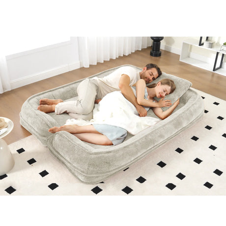 Medium-Soft Adjustable Loveseat Lazy Sofa With Chenille Upholstery - Omega Lifestyles