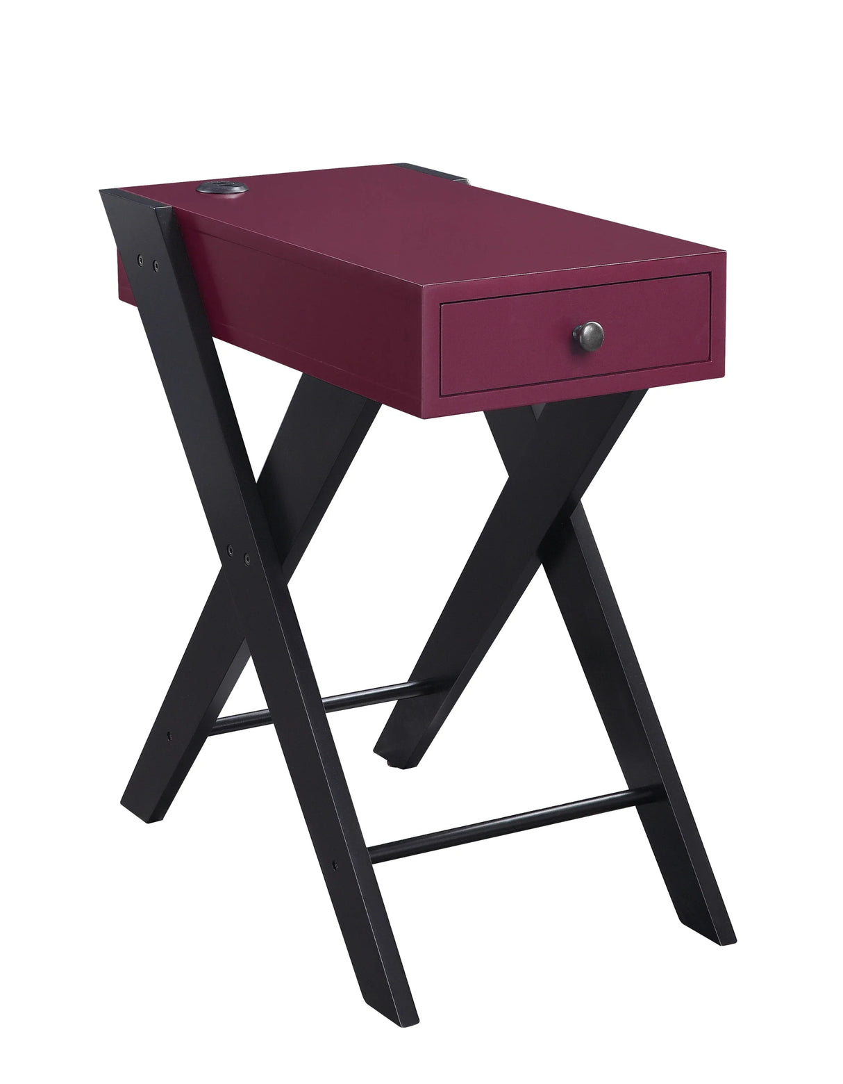 Modern Wood Accent Table With USB Port And Drawer - Omega Lifestyles
