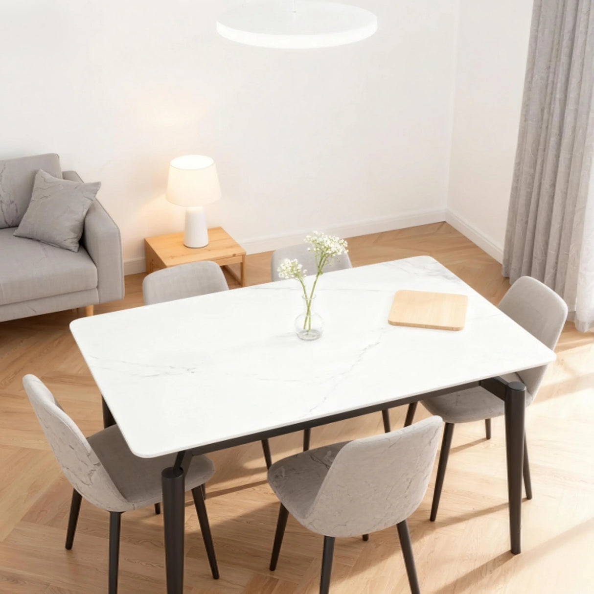 Sintered Stone Ceramic Tile Dining Table With Iron Legs - Omega Lifestyles