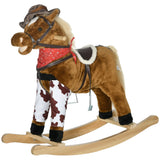 Plush Large Kids Rocking Horse With Realistic Sound - Omega Lifestyles