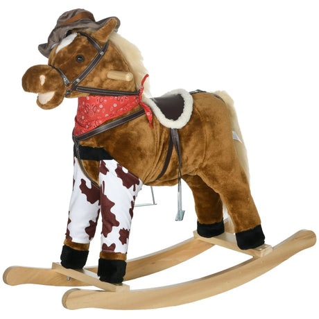 Plush Large Kids Rocking Horse With Realistic Sound - Omega Lifestyles
