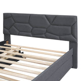 Full Upholstered Platform Bed With Trundle And Drawers - Omega Lifestyles