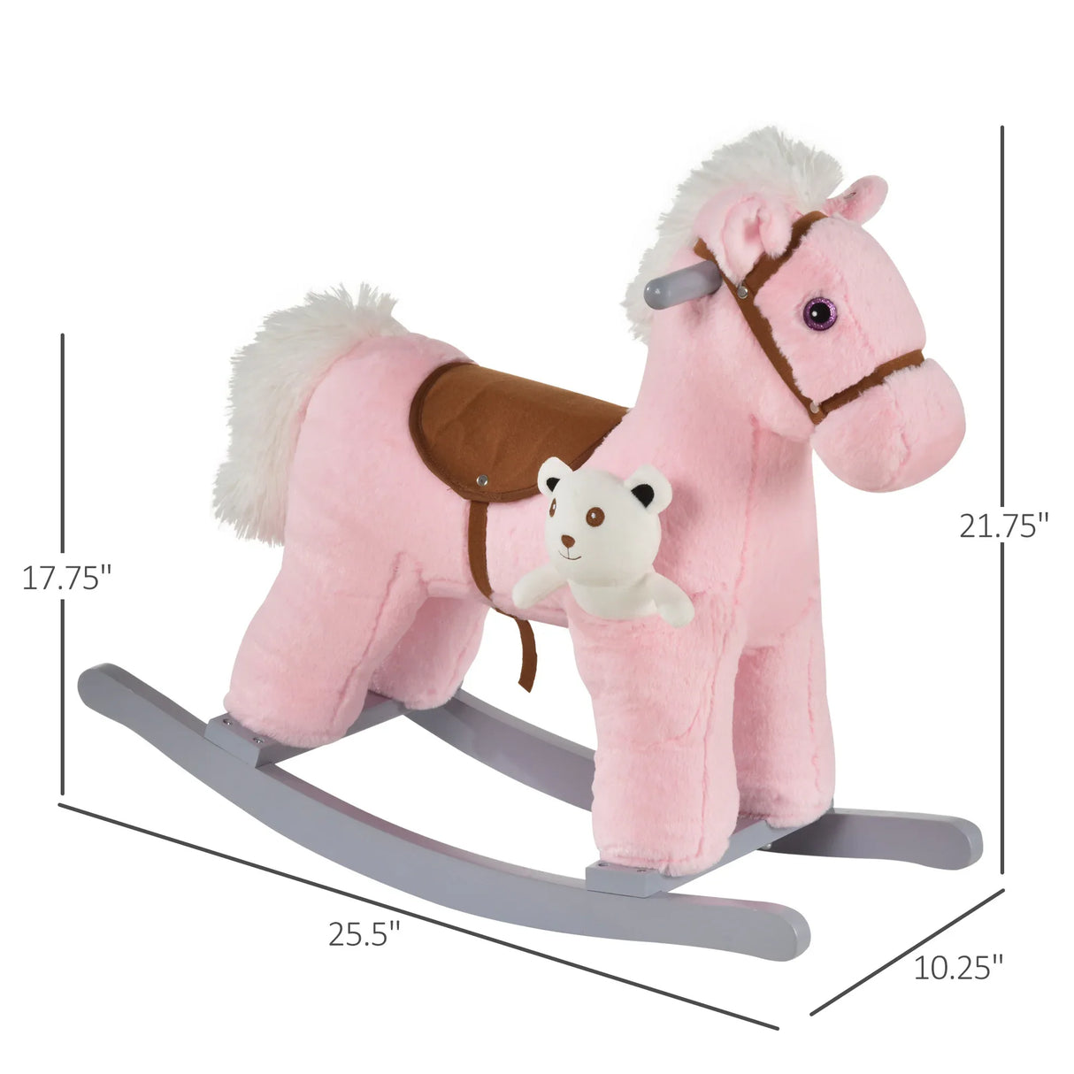 Kids Plush Ride-On Rocking Horse With Realistic Sounds - Omega Lifestyles